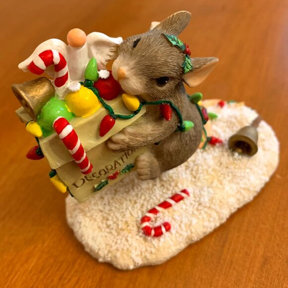 Vintage Fitz and Floyd Charming Tails Christmas Mouse "All the Trimmings" - Picture 1 of 6